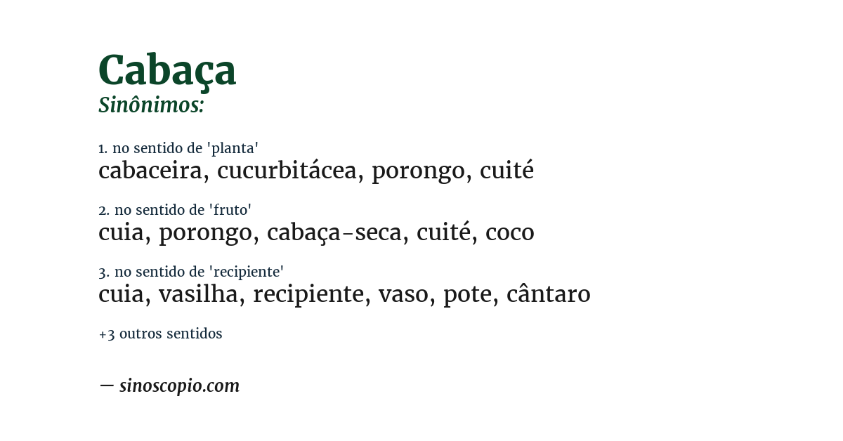 Sinônimo de cabaça