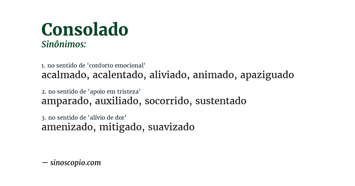 Sinônimo de consolado
