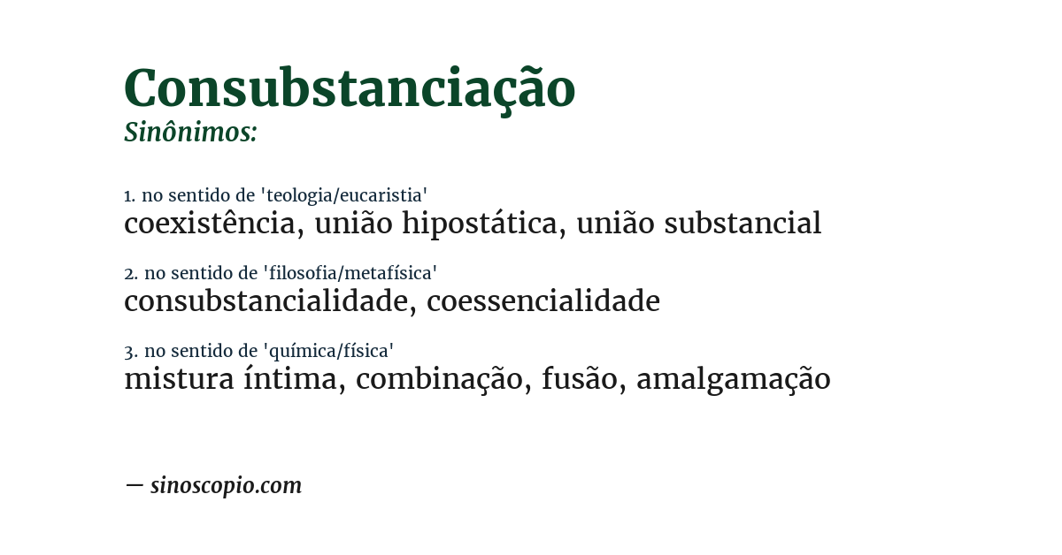 Sinônimo de consubstanciação