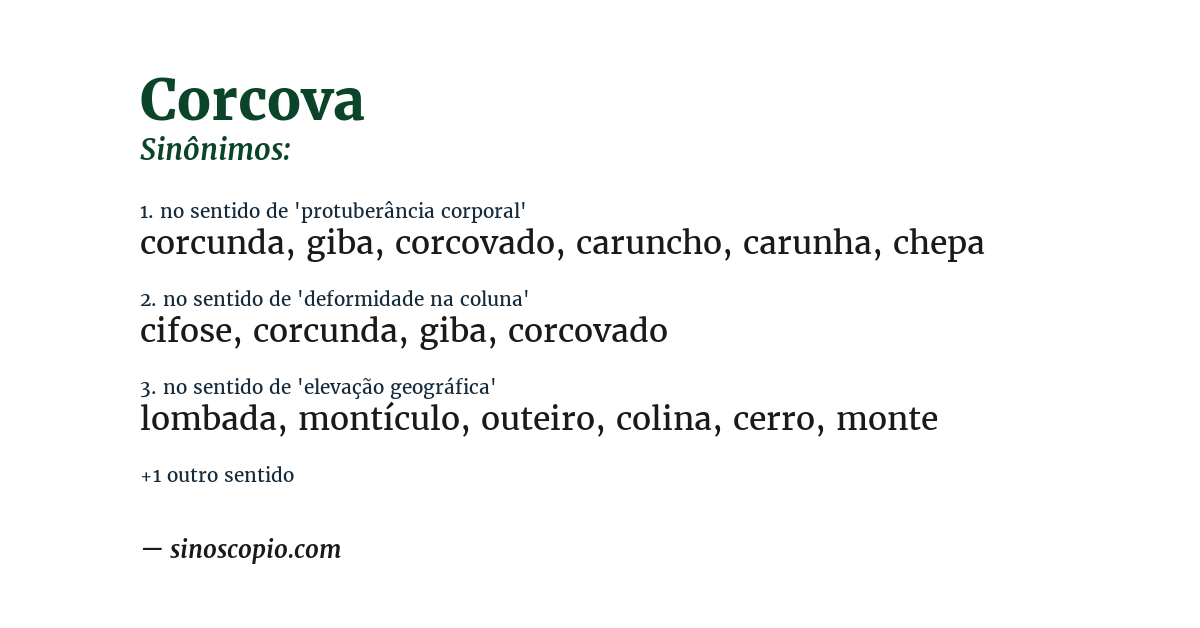 Sinônimo de corcova