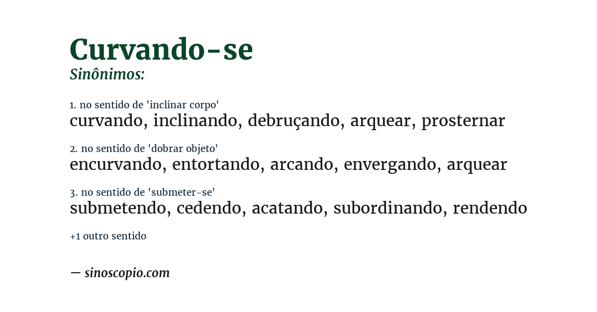 Sinônimo de curvando-se