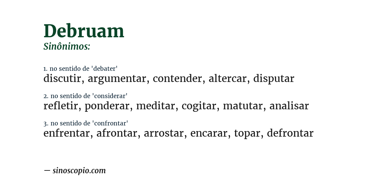 Sinônimo de debruam