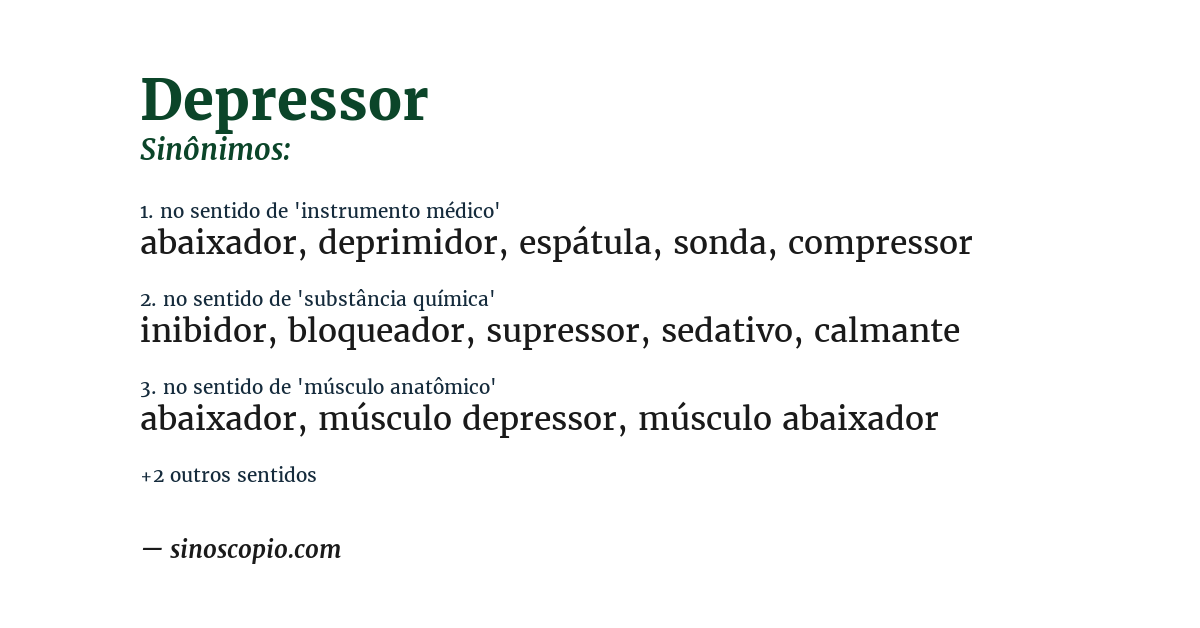 Sinônimo de depressor