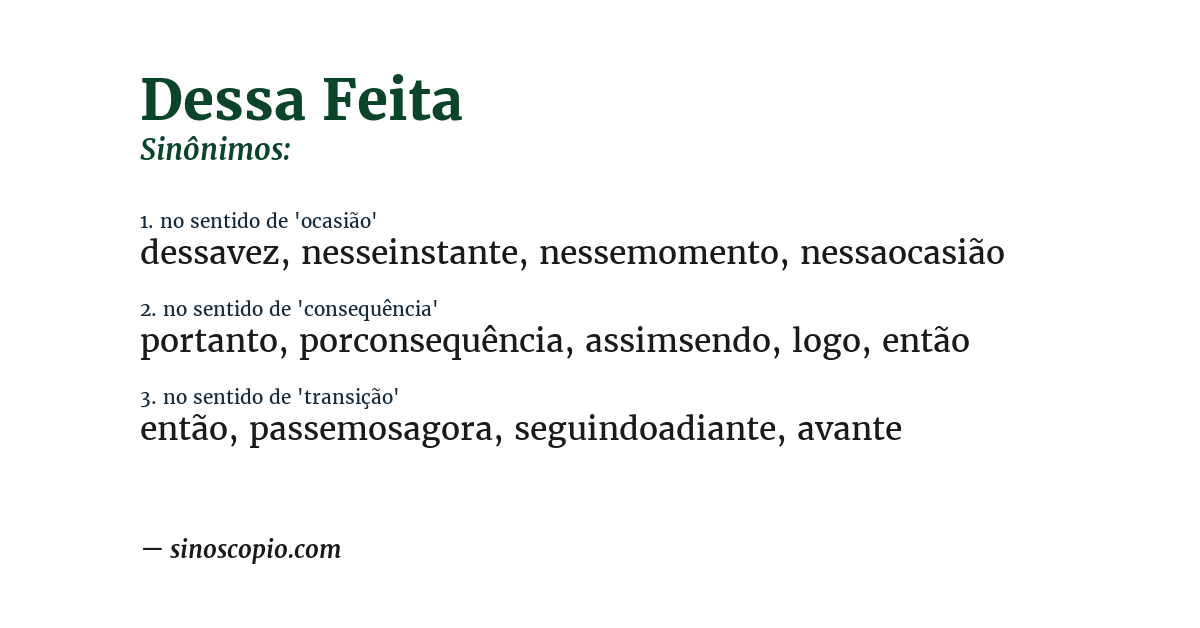 Sinônimo de dessa feita