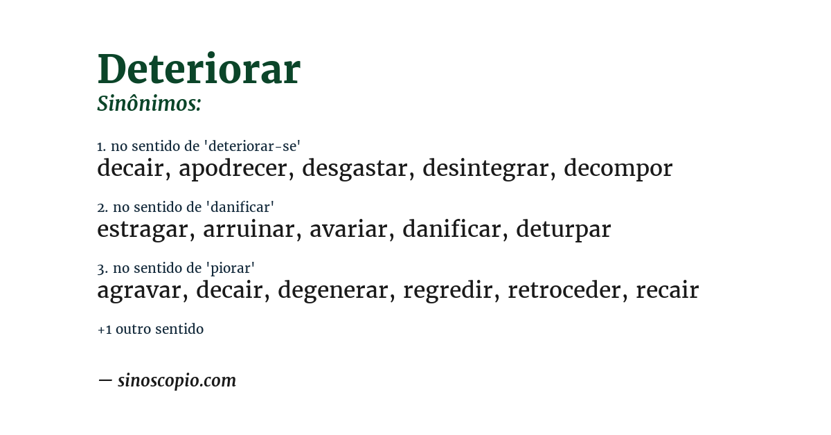 Sinônimo de deteriorar