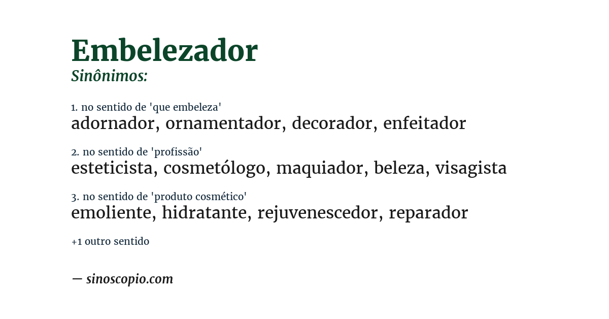 Sinônimo de embelezador