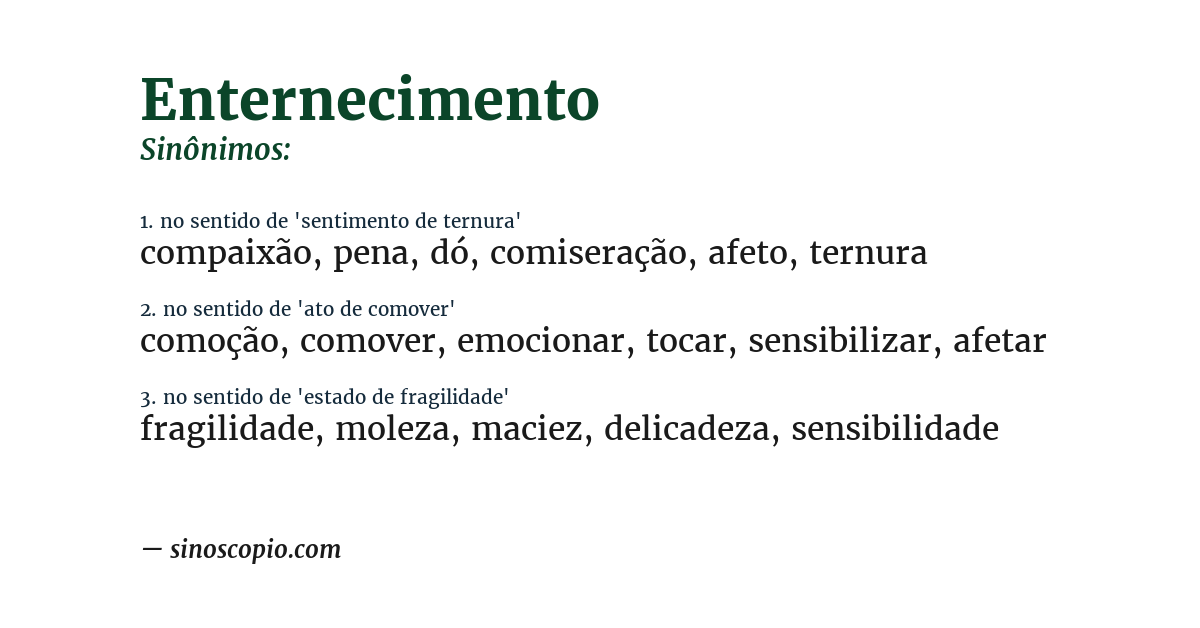 Sinônimo de enternecimento