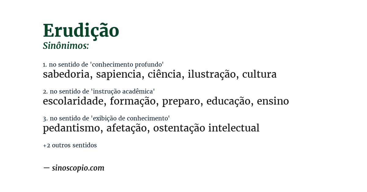 Sinônimo de erudição