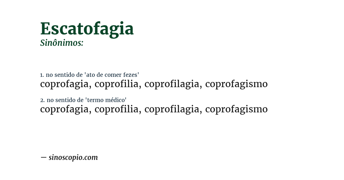 Sinônimo de escatofagia