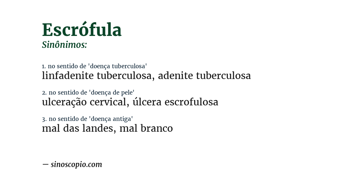 Sinônimo de escrófula
