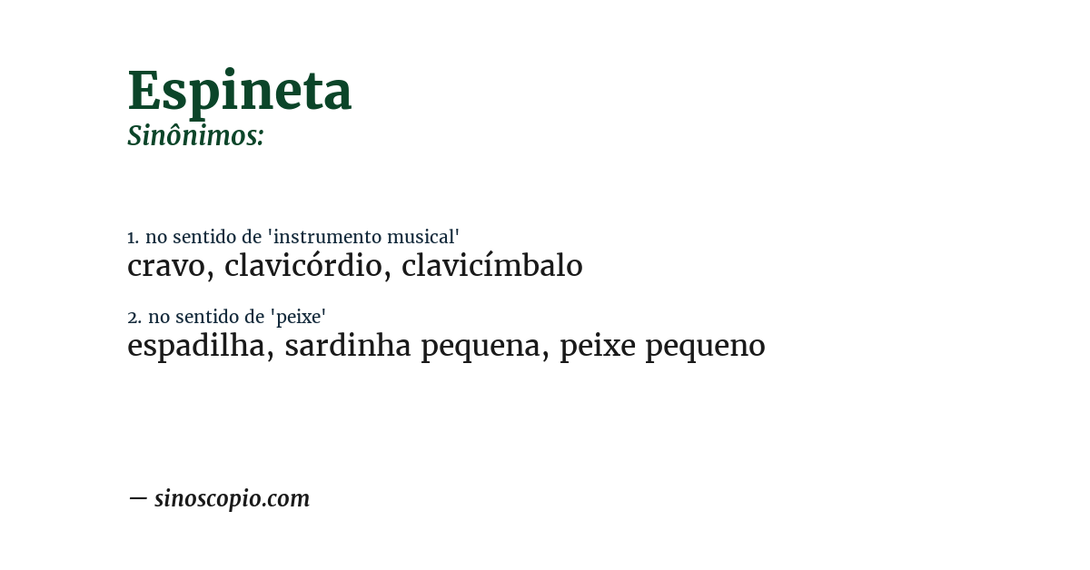 Sinônimo de espineta