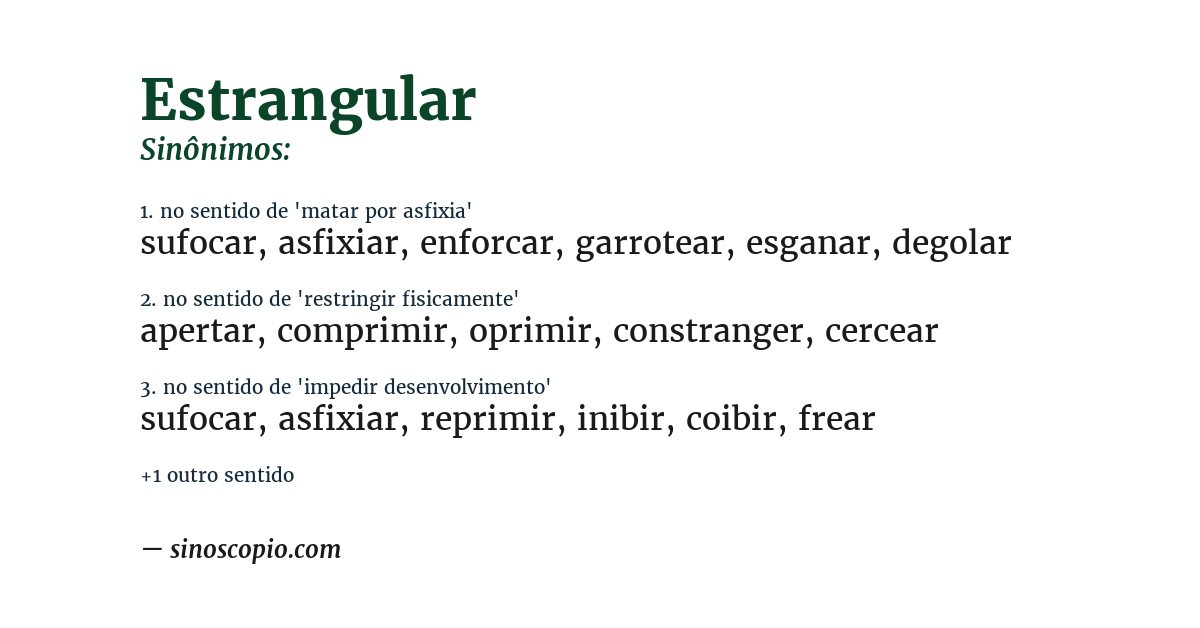 Sinônimo de estrangular