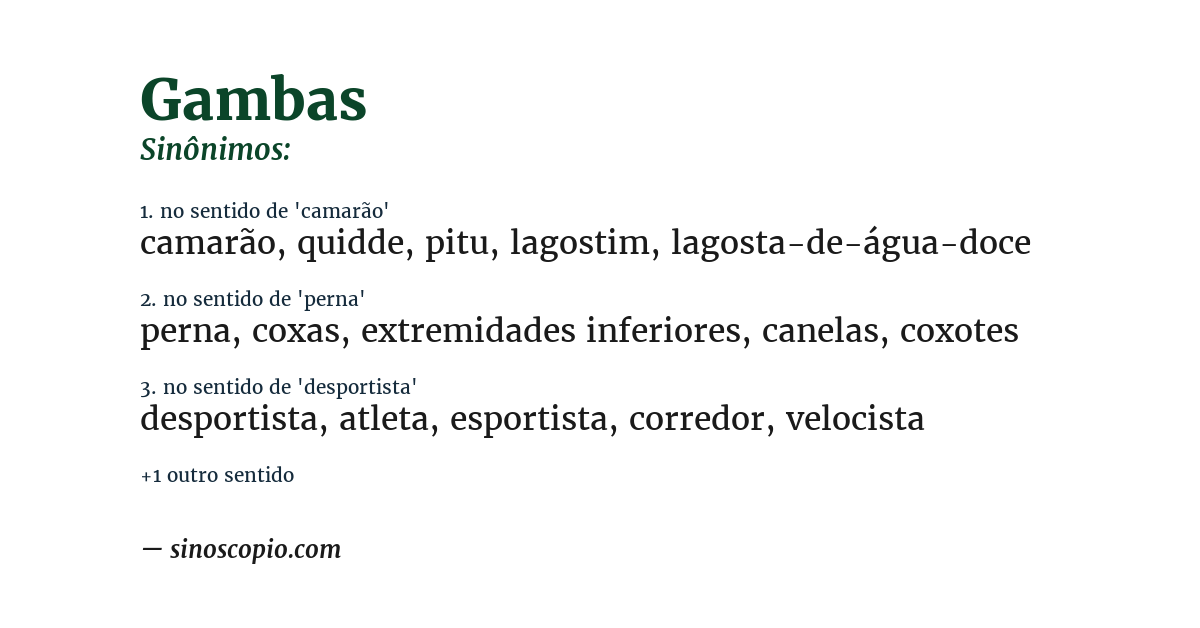 Sinônimo de gambas