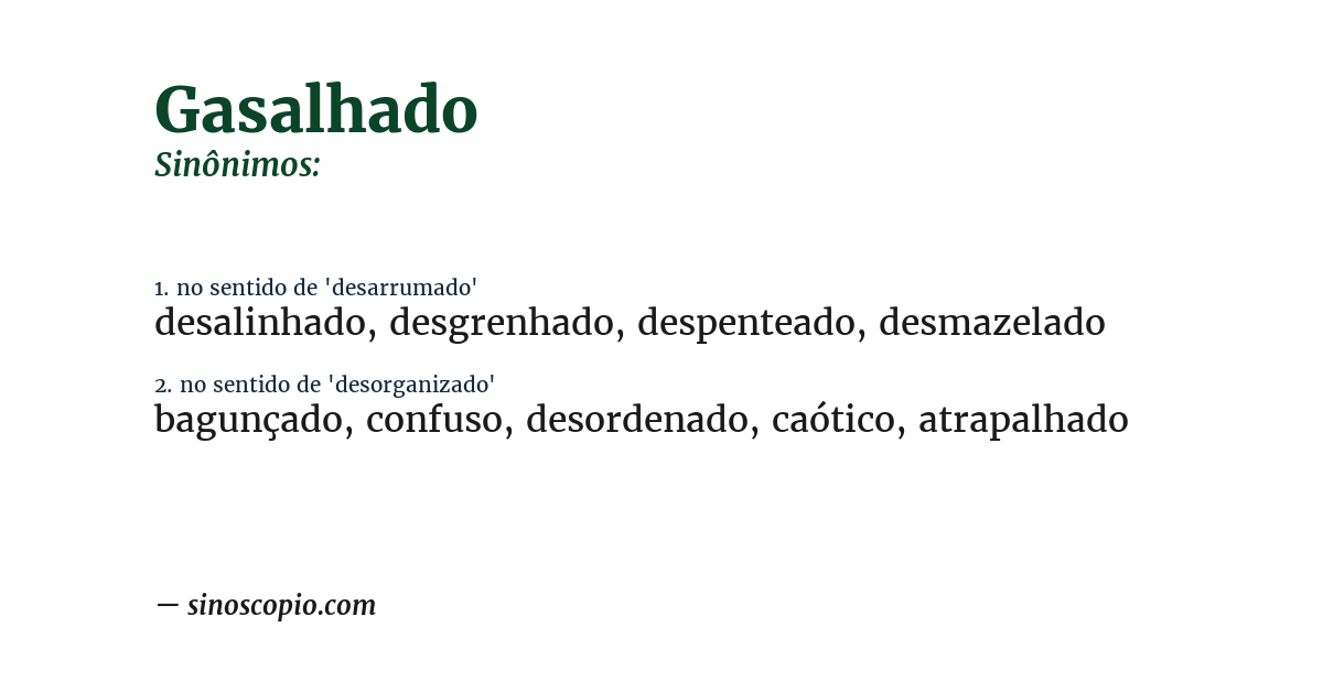 Sinônimo de gasalhado