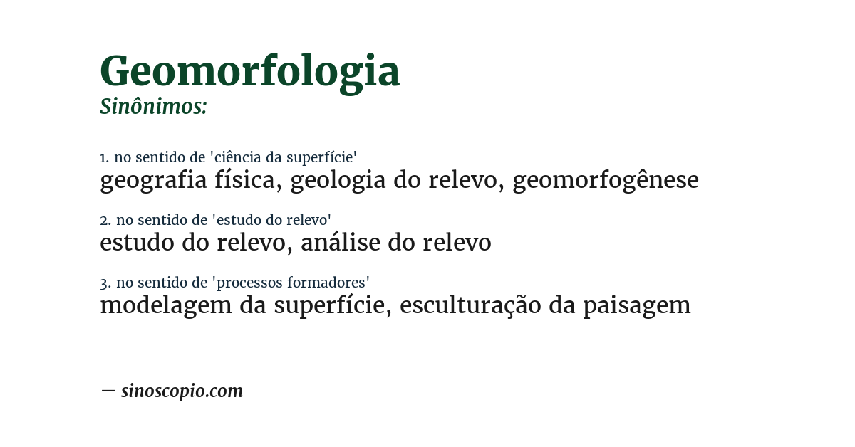 Sinônimo de geomorfologia