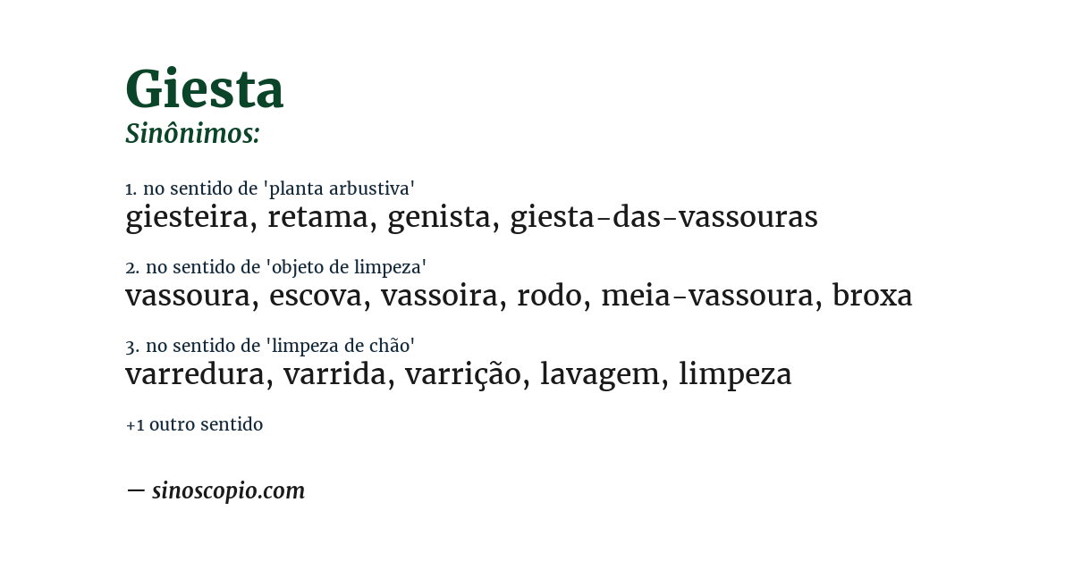 Sinônimo de giesta