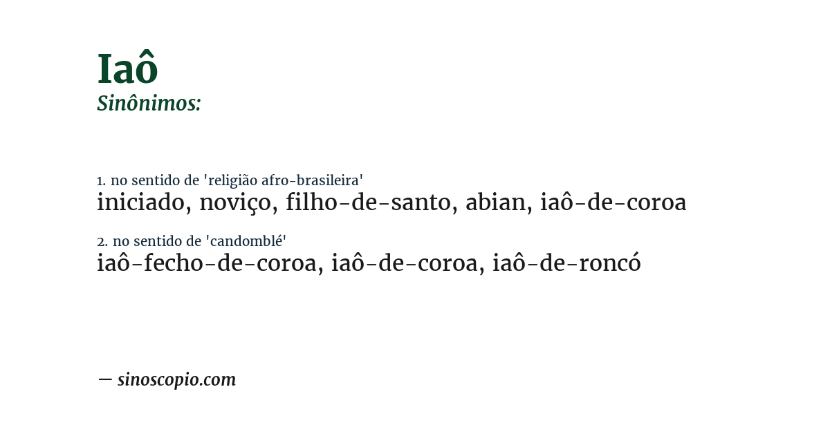 Sinônimo de iaô