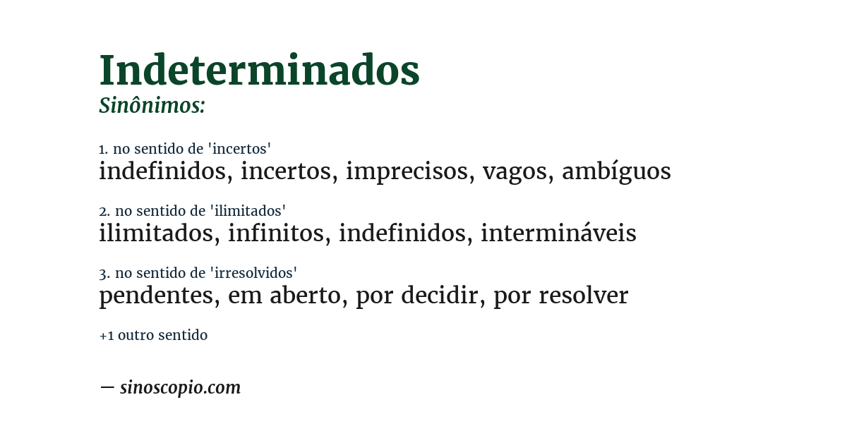 Sinônimo de indeterminados