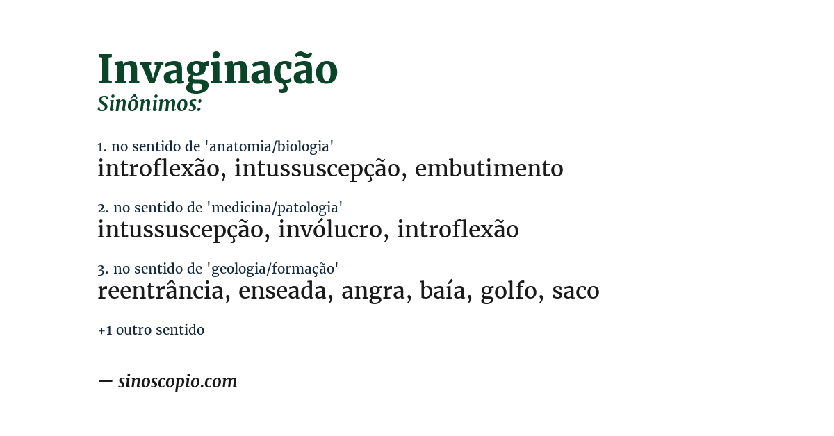 Sinônimo de invaginação