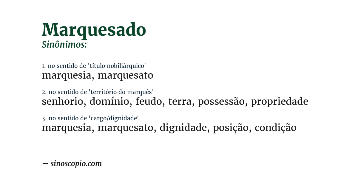 Sinônimo de marquesado