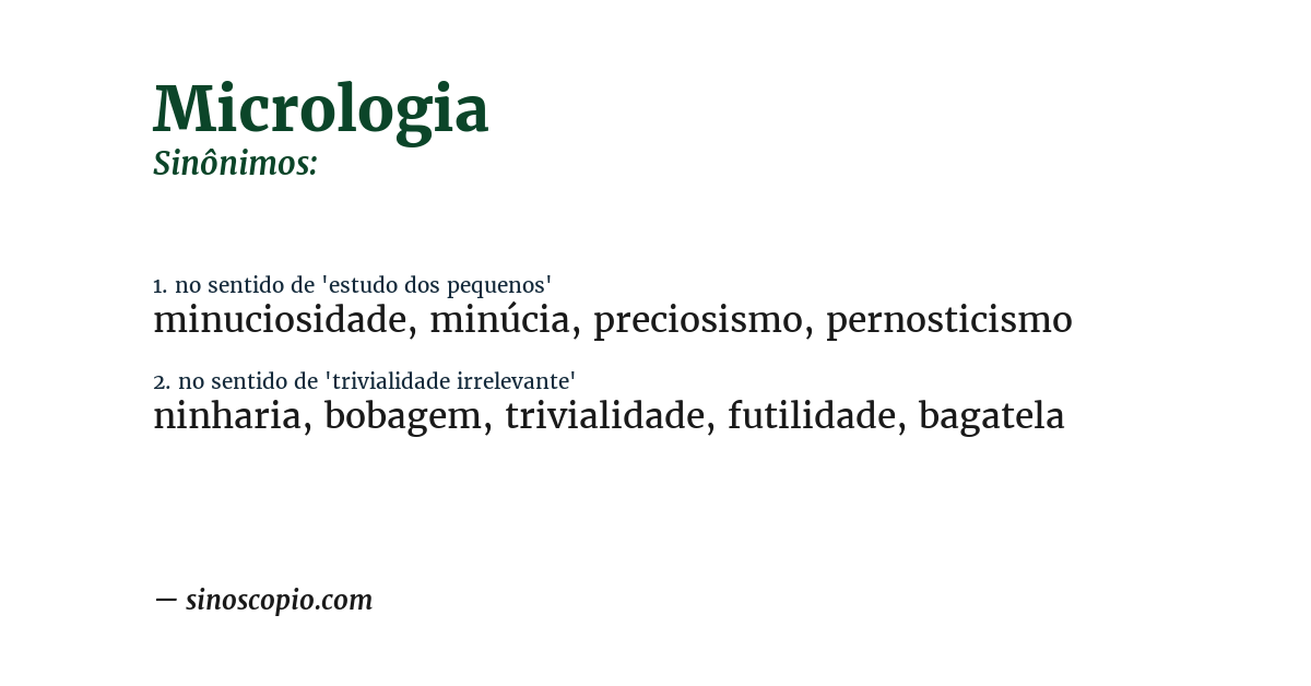 Sinônimo de micrologia