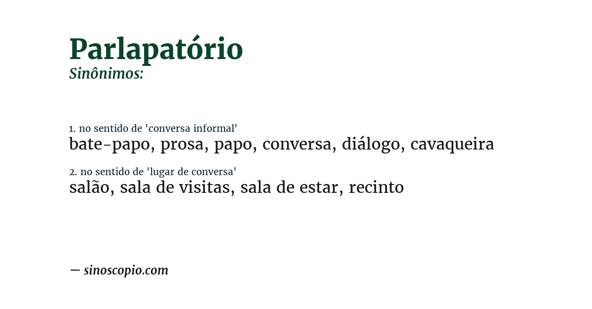 Sinônimo de parlapatório
