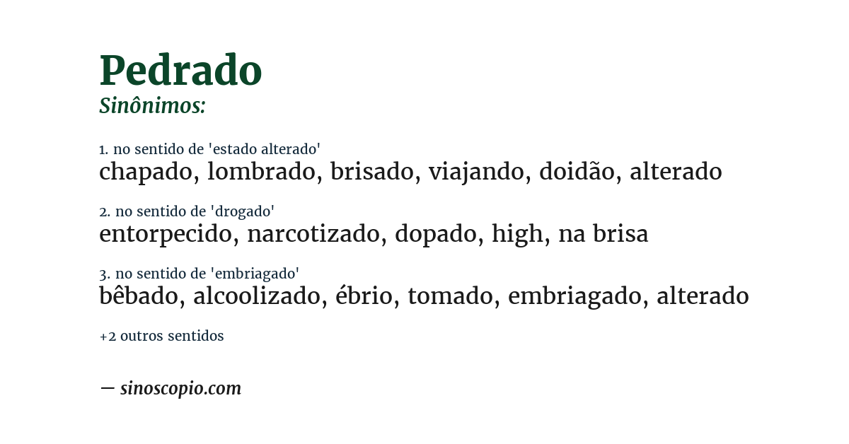 Sinônimo de pedrado