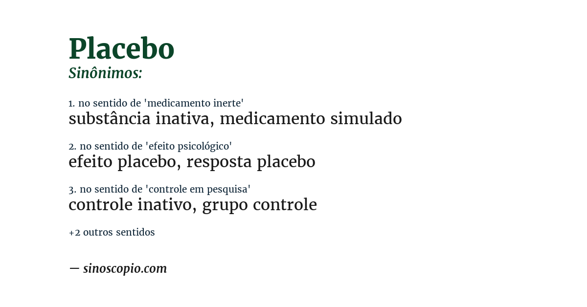 Sinônimo de placebo