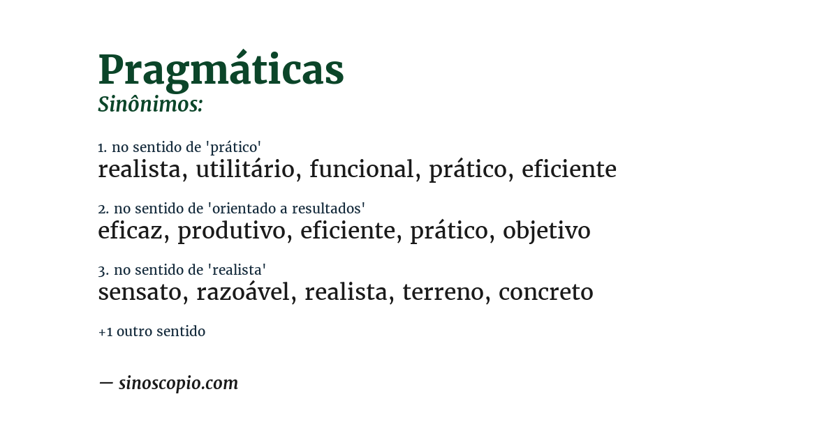 Sinônimo de pragmáticas