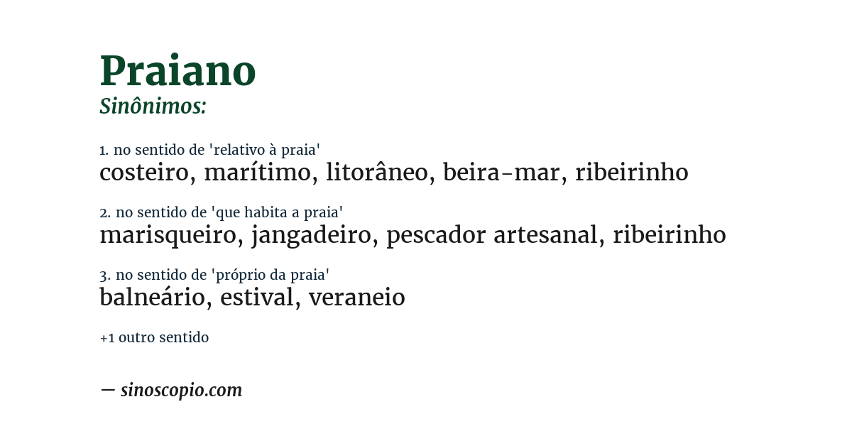 Sinônimo de praiano