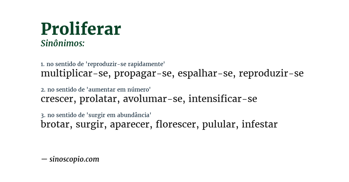 Sinônimo de proliferar