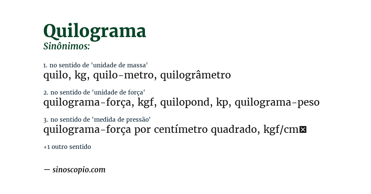 Sinônimo de quilograma