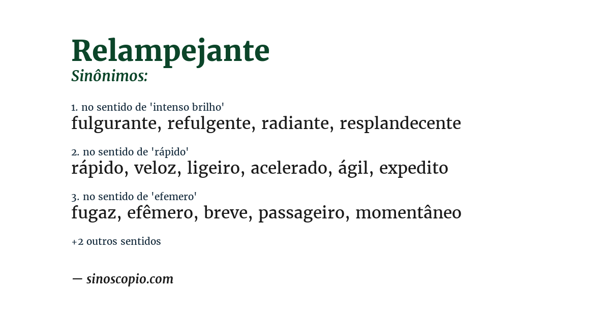 Sinônimo de relampejante