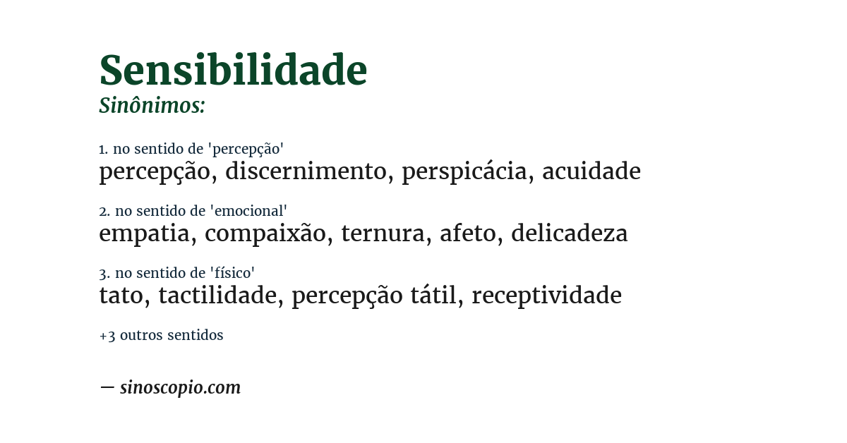 Sinônimo de sensibilidade