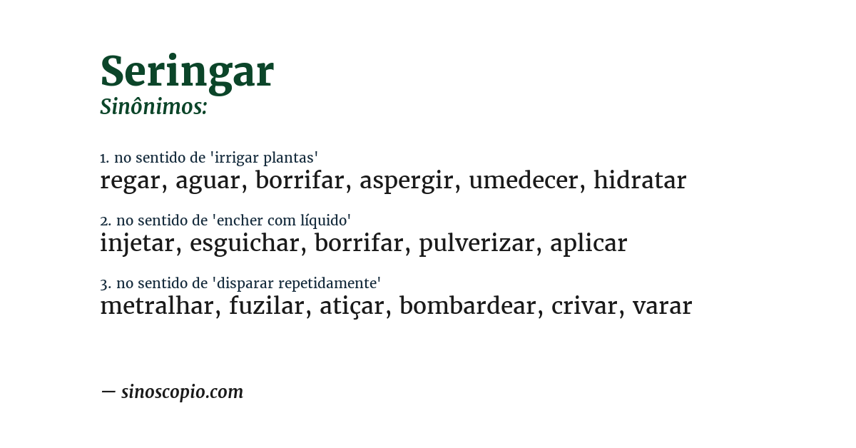 Sinônimo de seringar