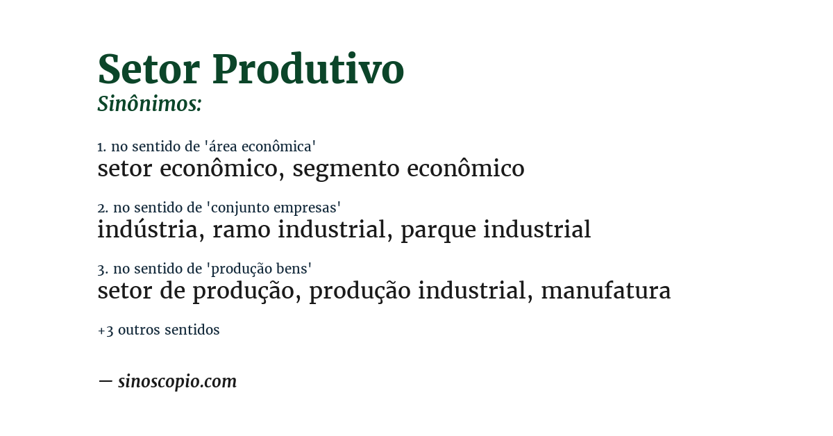 Sinônimo de setor produtivo