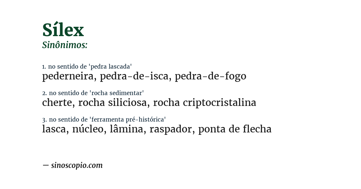 Sinônimo de sílex