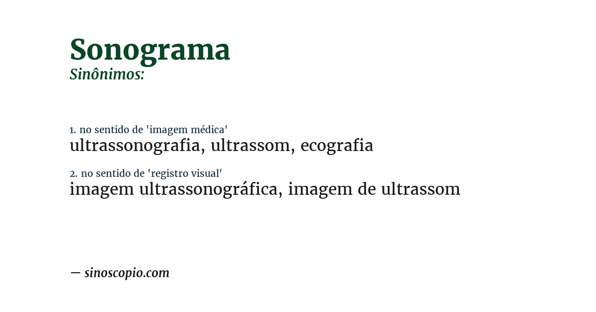 Sinônimo de sonograma