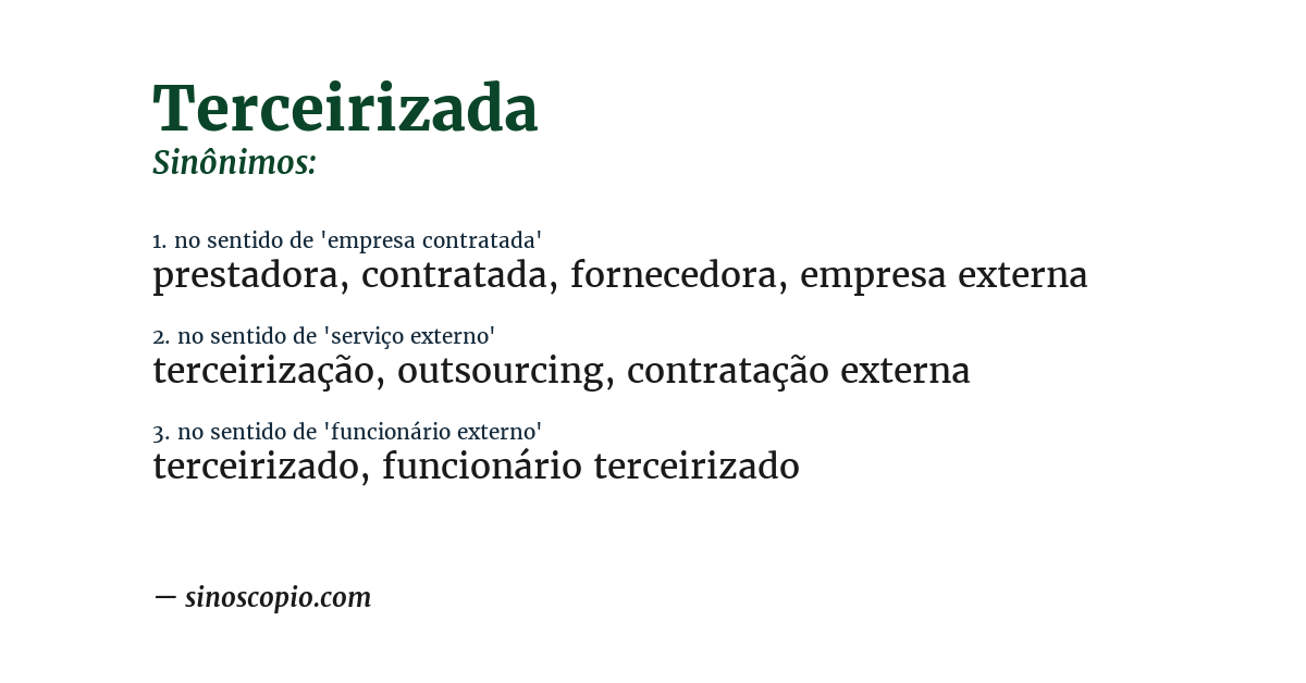 Sinônimo de terceirizada
