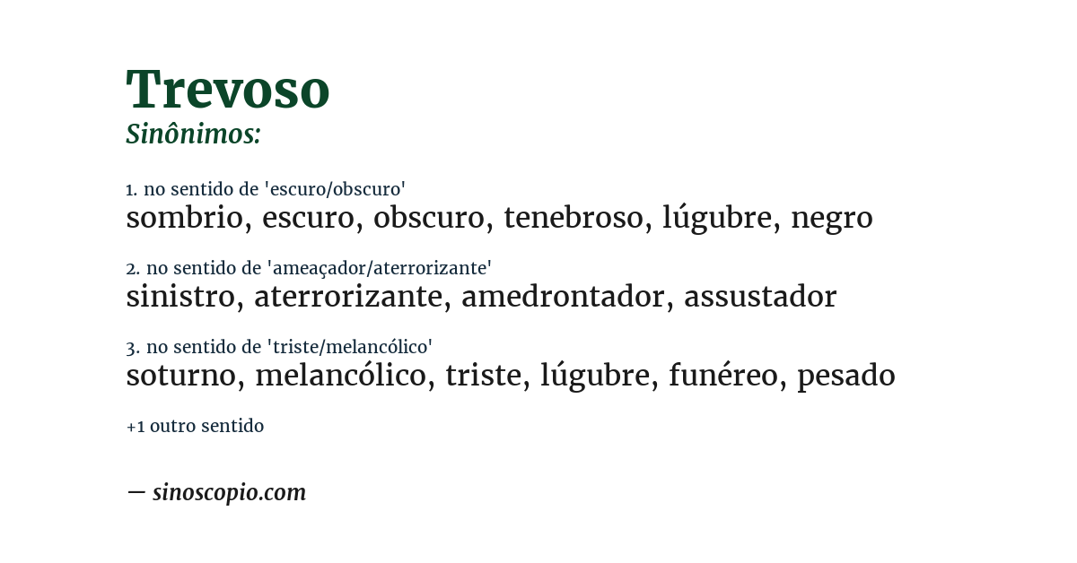 Sinônimo de trevoso