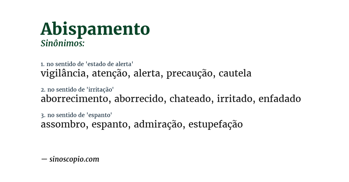 Sinônimo de abispamento
