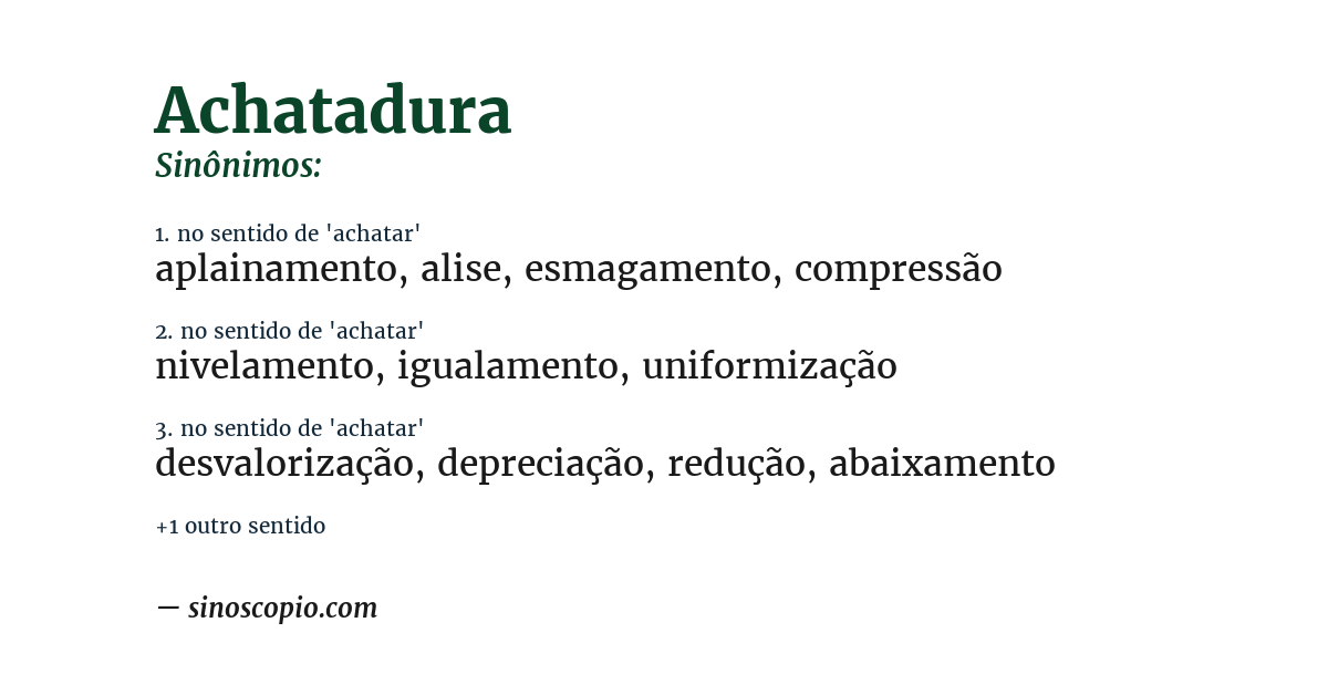 Sinônimo de achatadura