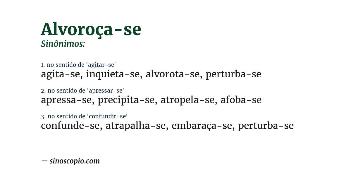Sinônimo de alvoroça-se