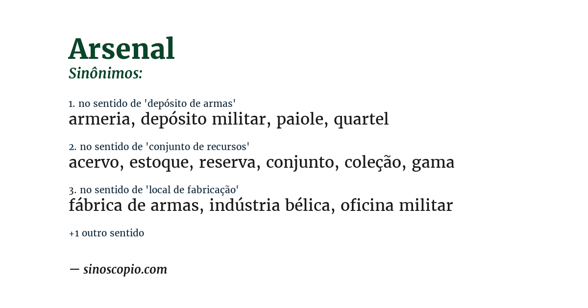 Sinônimo de arsenal