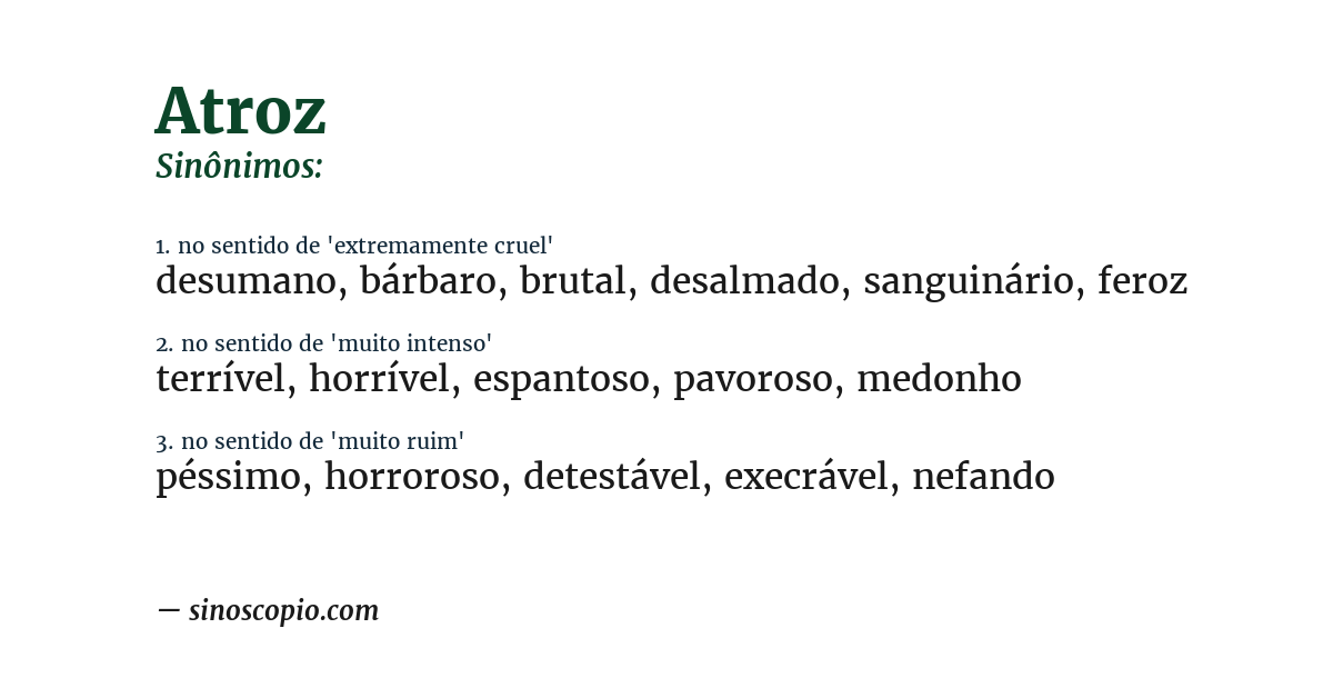 Sinônimo de atroz