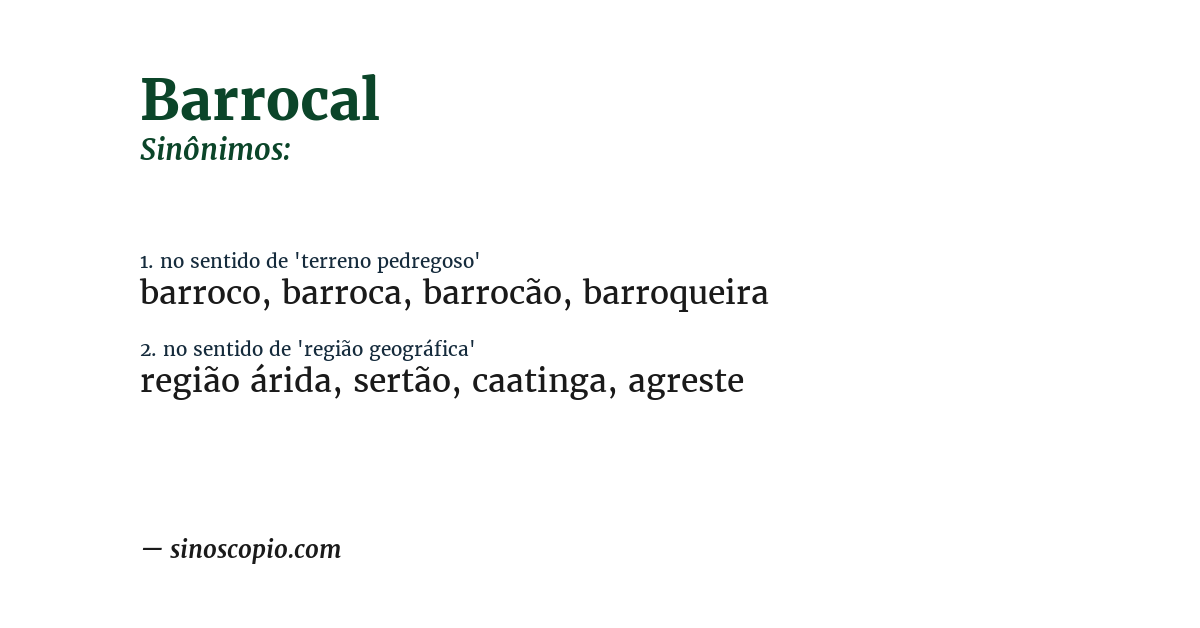 Sinônimo de barrocal