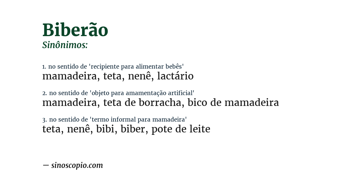 Sinônimo de biberão