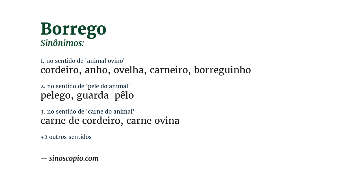 Sinônimo de borrego