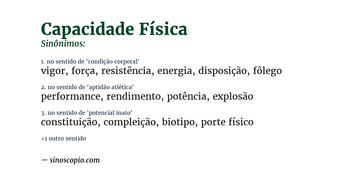Sinônimo de capacidade física