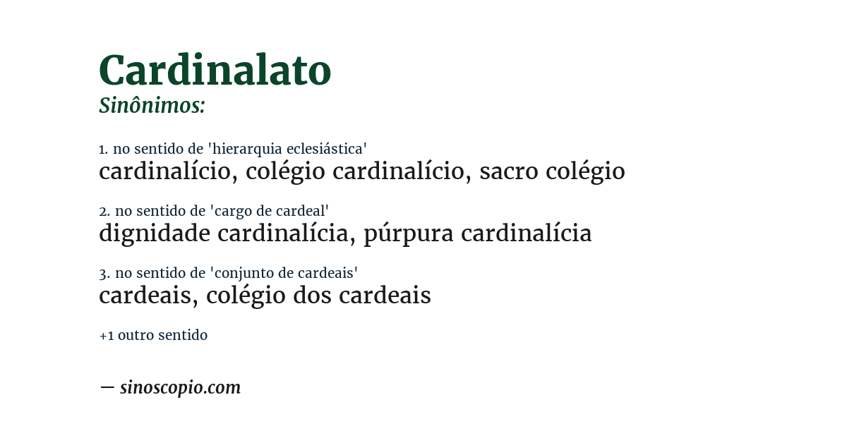 Sinônimo de cardinalato
